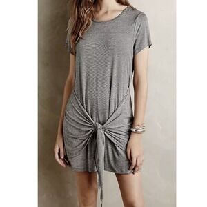 Anthropologie Dolan Left Coast Gray Tie Front T-Shirt Knot Dress Medium